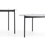 NNEDSZ Interior Ave - Bianco Nested Coffee Table Set - White Marble Stone