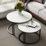 NNEDSZ Interior Ave - Premier Nested Coffee Table Set - White Marble Stone