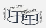 NNEDSZ Interior Ave - Premier Nested Coffee Table Set - White Marble Stone
