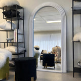 NNEDSZ Interior Ave -Sierra Arched Step Mirror - Beach White - Large Full Length Mirror