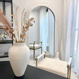 NNEDSZ Interior Ave -Sierra Arched Step Mirror - Beach White - Large Full Length Mirror
