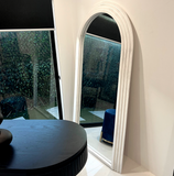 NNEDSZ Interior Ave -Sierra Arched Step Mirror - Beach White - Large Full Length Mirror