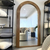 NNEDSZ Interior Ave - Sierra Arched Step Mirror - Oak - Large Full Length Mirror