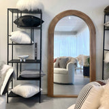 NNEDSZ Interior Ave - Sierra Arched Step Mirror - Oak - Large Full Length Mirror
