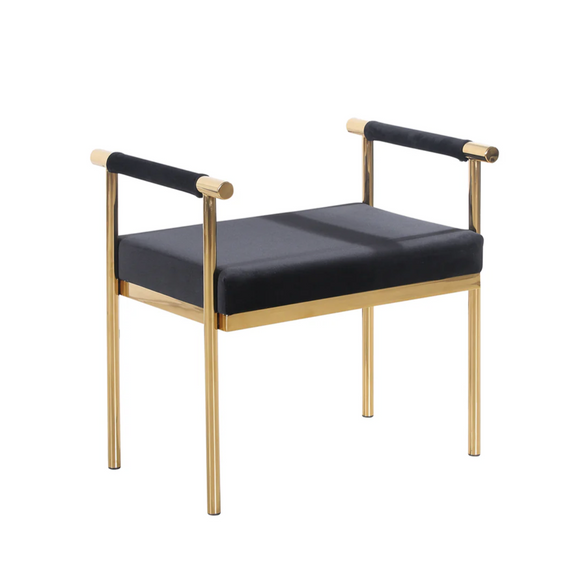 NNEDSZ Interior Ave - Cuba Velvet Vanity Stool - Black