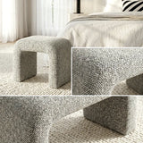 Interior Ave - Hendrix Arched Textured Ottoman - Frosted Stone