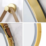 NNEDSZ Interior Ave - LED Round Hanging Salon / Bathroom Wall Mirror - Gold - 80cm