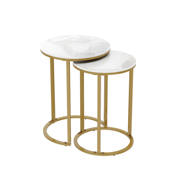 NNEDSZ Interior Ave - Deva Gold Nested Side Table Set