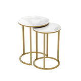 NNEDSZ Interior Ave - Deva Gold Nested Side Table Set