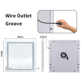 NNEDSZ Interior Ave - LED Square Frameless Salon / Bathroom Wall Mirror - 80 x 80cm