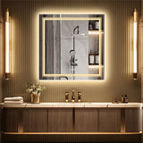 NNEDSZ Interior Ave - LED Square Frameless Salon / Bathroom Wall Mirror - 90 x 90cm