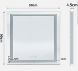 NNEDSZ Interior Ave - LED Square Frameless Salon / Bathroom Wall Mirror - 90 x 90cm