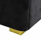 NNEDSZ KING Black Velvet Gas Lift Storage Bedframe Golden Frame