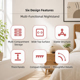 HYGGO Two-Tone Bedside Table Nightstand Drawer Storage Wooden Legs White Wood Design