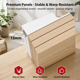 HYGGO Two-Tone Bedside Table Nightstand Drawer Storage Wooden Legs White Wood Design