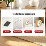 HYGGO Bedside Table Drawer Nightstand Warm White Double Drawer Finger Pull Modern