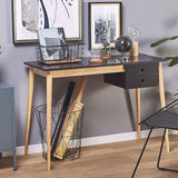 NNEDSZ Oslo Desk with Drawer in Black & Natural