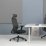 NNEDSZ Carlie High Back Molded Foam Seat Ergonomic Office Chair In Black