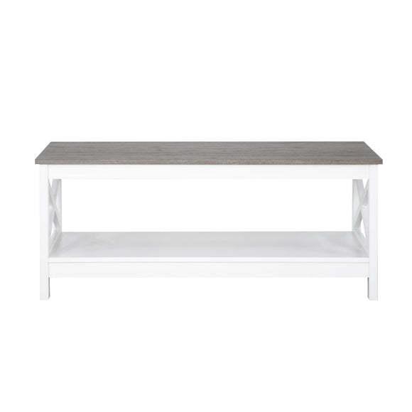 NNEDSZ Coastal Coffee Table in White and Grey