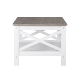NNEDSZ Coastal Coffee Table in White and Grey