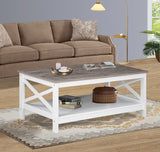 NNEDSZ Coastal Coffee Table in White and Grey