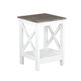 NNEDSZ Coastal Side Table in White and Grey