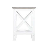 NNEDSZ Coastal Side Table in White and Grey