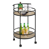 NNEDSZ 2 Tiers Kitchen Rolling Bar Cart In Natural