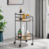 NNEDSZ 2 Tiers Kitchen Rolling Bar Cart In Natural