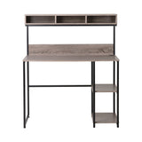 NNEDSZ Computer Desk with Hutch in Greyish Brown