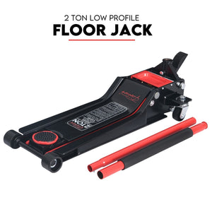 NNEDSZ 2 Ton Low Profile Trolley Jack Hydraulic Floor Car Lifter Dual Pump 70-610MM