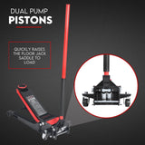 NNEDSZ 2 Ton Low Profile Trolley Jack Hydraulic Floor Car Lifter Dual Pump 70-610MM