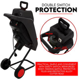 NNEDSZ 2500W Electric Garden Mulcher Shredder Portable Wood Chipper on Wheels w/ bag
