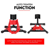 NNEDSZ Heavy Duty Motorcycle Motorbike Stand Front Wheel Chock Trailer Transport