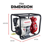 NNEDSZ Fire Fighting Petrol Water Pump GP200 TWIN IMPELLER WITH A HONDA ENGINE