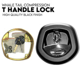 NNEDSZ Whale Tail T Handle Lock Latch Compression Lock Trailer Toolbox Black Chrome