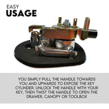 NNEDSZ Whale Tail T Handle Lock Latch Compression Lock Trailer Toolbox Black Chrome