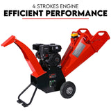 NNEDSZ 7HP Wood Chipper Self Feeding Shredder Mulcher Machine Petrol Garden Portable