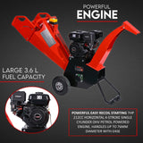 NNEDSZ 7HP Wood Chipper Self Feeding Shredder Mulcher Machine Petrol Garden Portable
