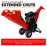 NNEDSZ 7HP Wood Chipper Self Feeding Shredder Mulcher Machine Petrol Garden Portable