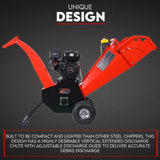 NNEDSZ 7HP Wood Chipper Self Feeding Shredder Mulcher Machine Petrol Garden Portable