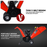 NNEDSZ 7HP Wood Chipper Self Feeding Shredder Mulcher Machine Petrol Garden Portable