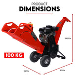 NNEDSZ 7HP Wood Chipper Self Feeding Shredder Mulcher Machine Petrol Garden Portable