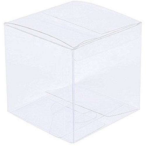 NNEDSZ 20 Piece Pack -PVC Clear See Through Plastic 15cm Square Cube Box - Large Bomboniere Product Exhibition Gift