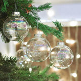 NNEDSZ 50 Wholesale Pack Glass Bauble 8cm Diameter Round Clear with Silver Cap - table or tree centrepice personal memory theme craft gift
