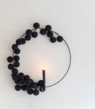 NNEDSZ 1 Set of 20 LED Black 5cm Cotton Ball Battery Powered String Lights Christmas Gift Home Wedding Party Bedroom Decoration Outdoor Indoor Table Centrepiece
