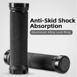 NNEDSZ Bike Handlebar Grips MTB Mountain BMX Bike Bicycle Soft BLACK Fixed Double Lock Screw Tight Grips - Easy Fit - Rockbros