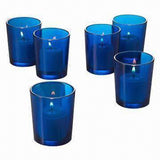 NNEDSZ 20 Pack Blue Glass Votive Tealight Candle Holders House Party Cenrepiece Xmas Wedding Decor Glass Candlestick Party Decorations Bridal Baby Shower Event