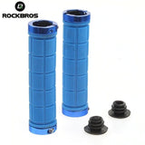 NNEDSZ Bike Handlebar Grips MTB Mountain BMX Bike Bicycle Soft BLUE Fixed Double Lock Screw Tight Grips - Easy Fit - Rockbros