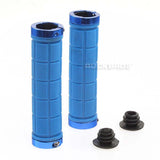 NNEDSZ Bike Handlebar Grips MTB Mountain BMX Bike Bicycle Soft BLUE Fixed Double Lock Screw Tight Grips - Easy Fit - Rockbros